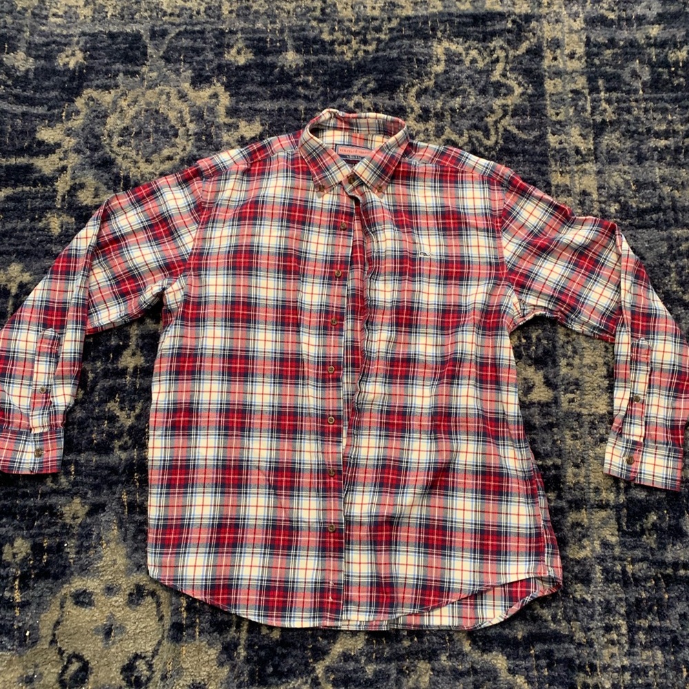 Vineyard Vine whale shirt cotton button down